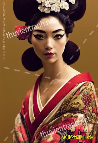 Tranh dán tường hoa cô gái Geisha Nhật Bản-ADHGS241211-27 - Kết quả tìm kiếm tranh tường